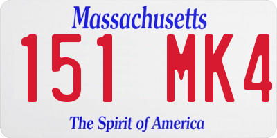 MA license plate 151MK4