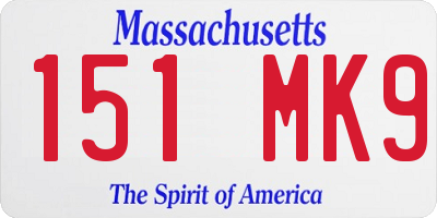 MA license plate 151MK9