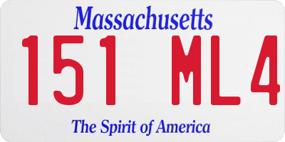 MA license plate 151ML4