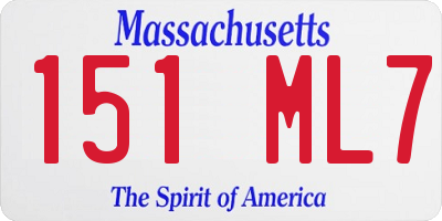 MA license plate 151ML7