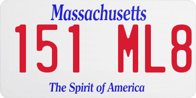 MA license plate 151ML8