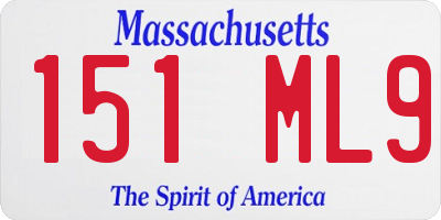 MA license plate 151ML9