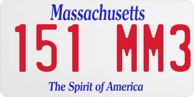 MA license plate 151MM3
