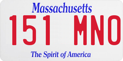 MA license plate 151MN0