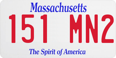 MA license plate 151MN2