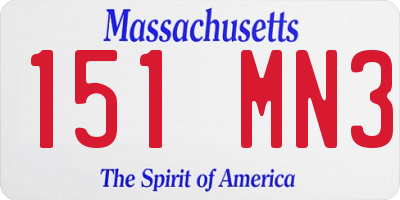 MA license plate 151MN3