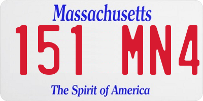 MA license plate 151MN4