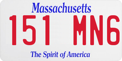 MA license plate 151MN6