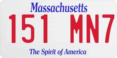 MA license plate 151MN7