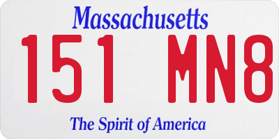 MA license plate 151MN8