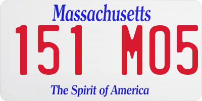 MA license plate 151MO5