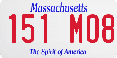 MA license plate 151MO8