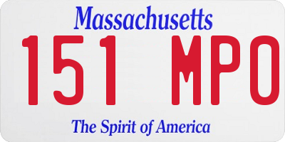 MA license plate 151MP0
