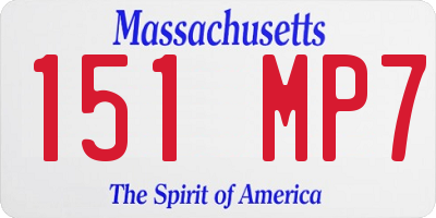 MA license plate 151MP7