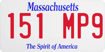 MA license plate 151MP9