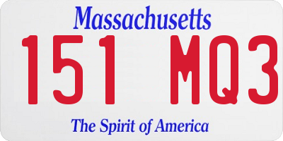 MA license plate 151MQ3