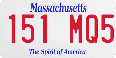 MA license plate 151MQ5