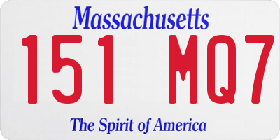 MA license plate 151MQ7
