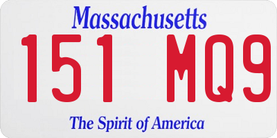 MA license plate 151MQ9