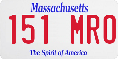 MA license plate 151MR0