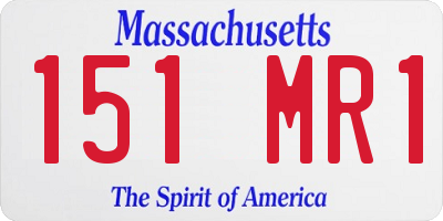 MA license plate 151MR1