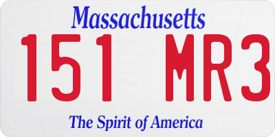 MA license plate 151MR3
