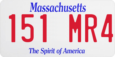 MA license plate 151MR4