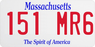 MA license plate 151MR6