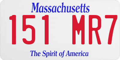MA license plate 151MR7