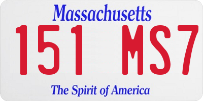 MA license plate 151MS7