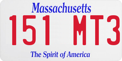 MA license plate 151MT3