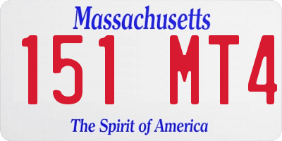 MA license plate 151MT4