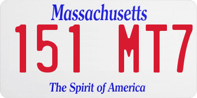 MA license plate 151MT7