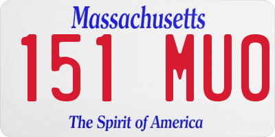 MA license plate 151MU0
