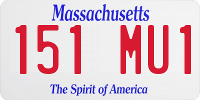 MA license plate 151MU1