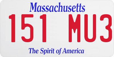 MA license plate 151MU3