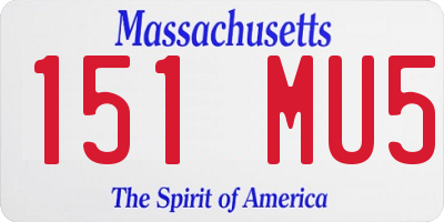 MA license plate 151MU5
