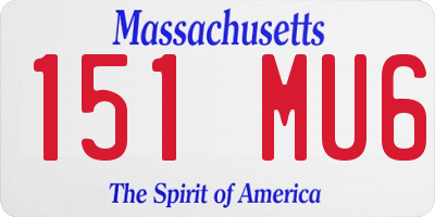 MA license plate 151MU6