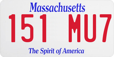 MA license plate 151MU7