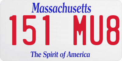 MA license plate 151MU8