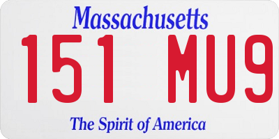 MA license plate 151MU9