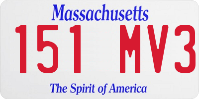 MA license plate 151MV3