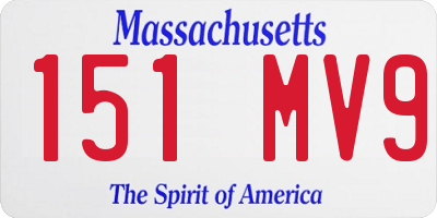 MA license plate 151MV9