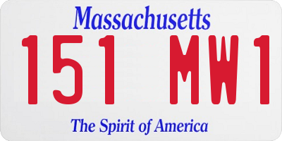 MA license plate 151MW1