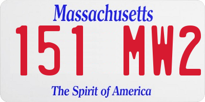 MA license plate 151MW2