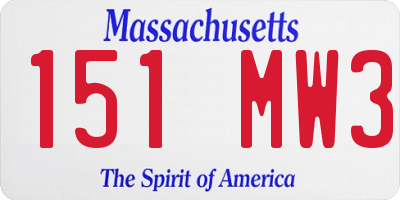 MA license plate 151MW3