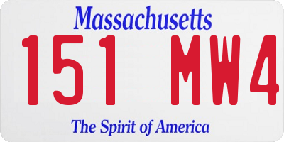 MA license plate 151MW4