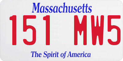 MA license plate 151MW5