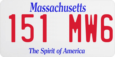 MA license plate 151MW6