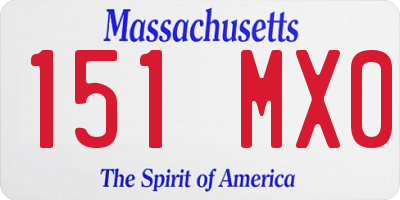 MA license plate 151MX0